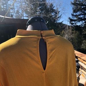 Mustard turtleneck midi dress